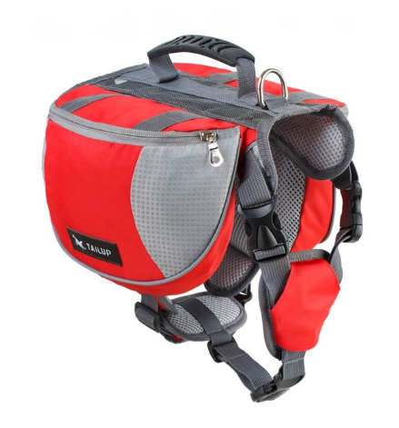Dog Saddle Bag Backpack Harness, Adjustable Oxford Pet Vest with Zip Side Pockets, Top Handle & D-Ring — 8 Colours, S/M/L