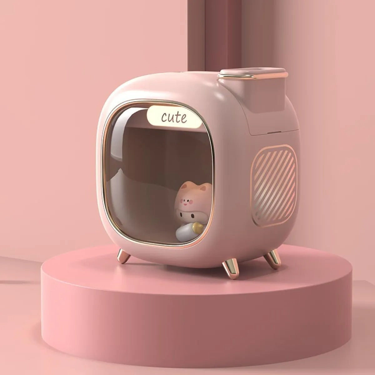 Portable Dual-Spray Humidifier for Office & Car — Pure White / Green / Pink, USB or Battery