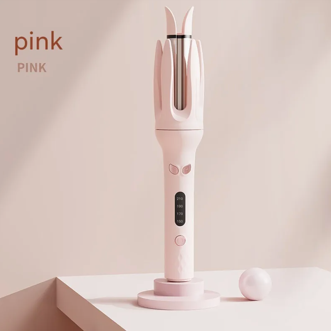 Full-Automatic Hair Curler, Electric Auto Hair Curling Iron for Large Soft Waves — Pink / Yellow / Purple