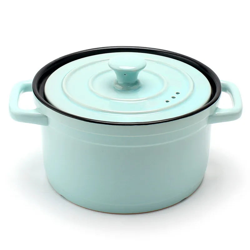 Heat-Resistant Ceramic Stew Pot with Non-Stick Surface, Gas-Stove Compatible Soup & Casserole Cooking Pot — Available in 3L, 4L & 5L Sizes