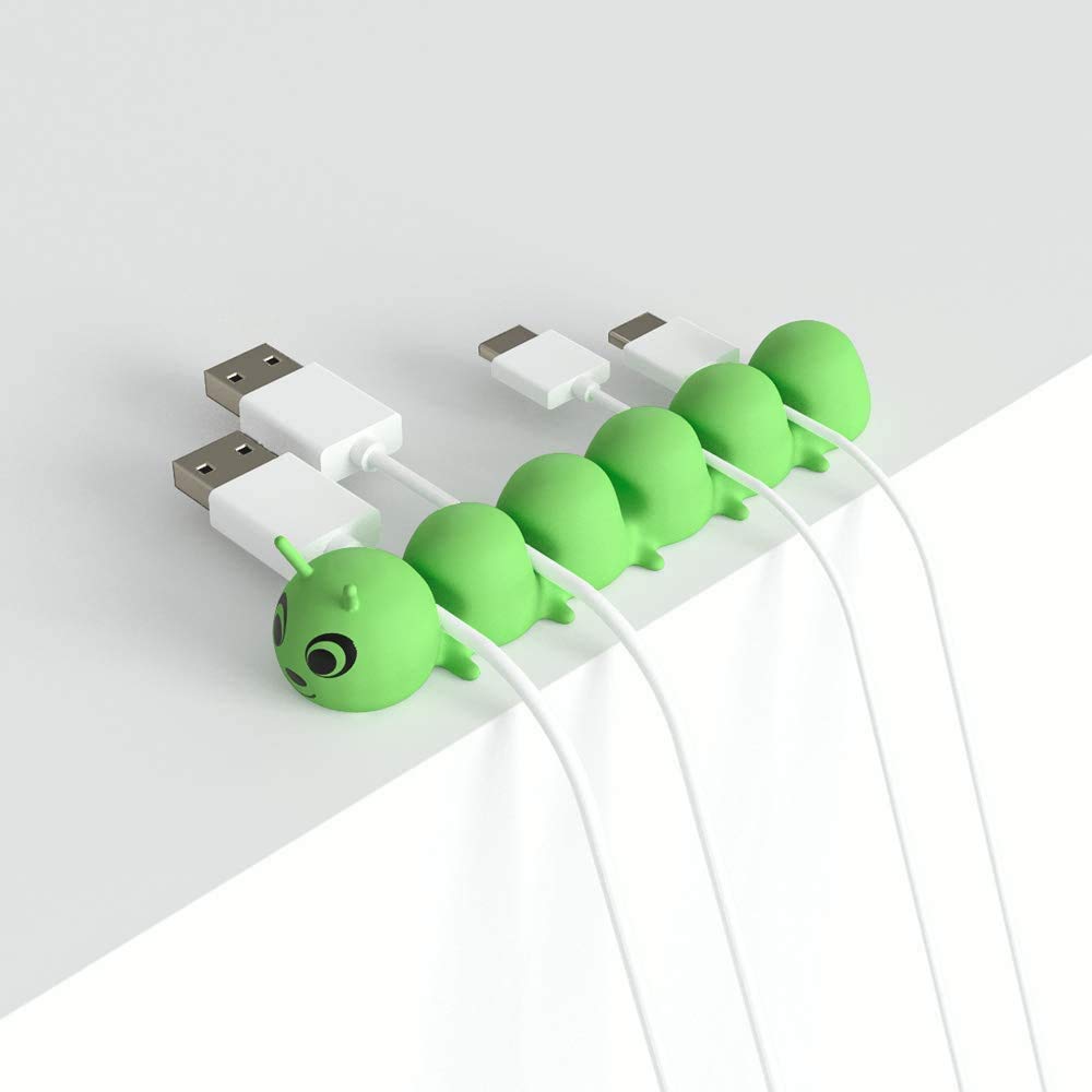 Cable Clips Cord Organizer, 5-Slot Self-Adhesive Silicone Cable Management Holder for Desk, Home, Office & Car, Desktop Cord Holder for USB
