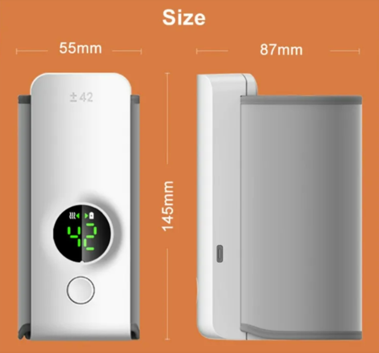 Portable Wireless Baby Bottle Warmer, USB Rechargeable Travel Milk Warmer with 42°C Constant or 37-55°C Adjustable Heating & Insulation Sleeve