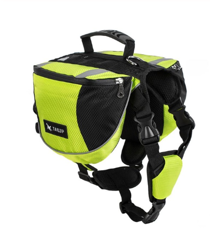 Dog Saddle Bag Backpack Harness, Adjustable Oxford Pet Vest with Zip Side Pockets, Top Handle & D-Ring — 8 Colours, S/M/L
