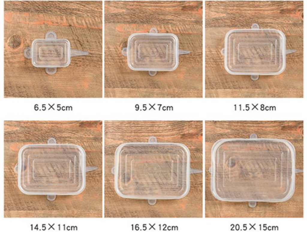 Silicone Stretch Lids for Food Storage, 12-Pack Reusable Food-Grade Silicone Lids in 6 Sizes — Multiple Colors