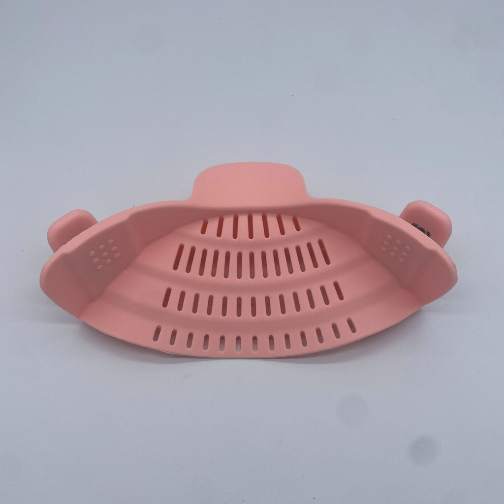 Clip-On Pot Strainer — Flexible Silicone Pan Rim Strainer with Stainless Steel Clips, Drain Pasta & Vegetables Straight From The Pot — 7 Colours