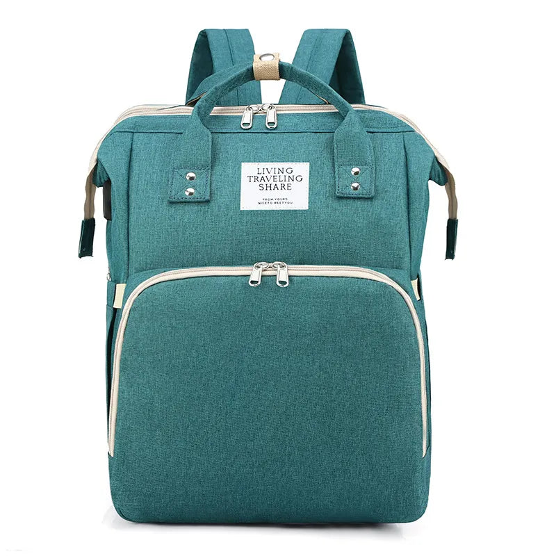 Large-Capacity Mommy Bag, Multi-Pocket Diaper Backpack with Side Bottle Pockets — 9 Colors