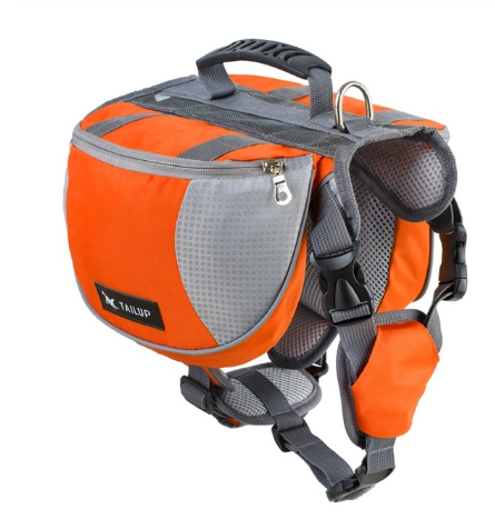 Dog Saddle Bag Backpack Harness, Adjustable Oxford Pet Vest with Zip Side Pockets, Top Handle & D-Ring — 8 Colours, S/M/L
