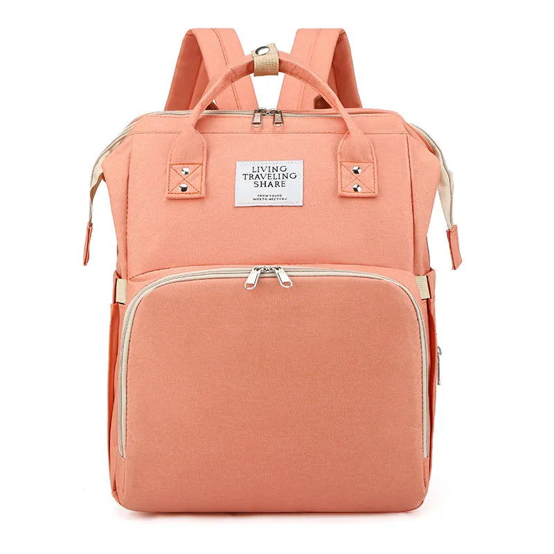 Large-Capacity Mommy Bag, Multi-Pocket Diaper Backpack with Side Bottle Pockets — 9 Colors