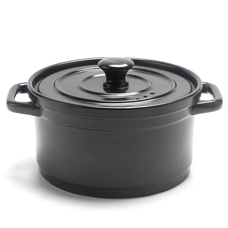 Heat-Resistant Ceramic Stew Pot with Non-Stick Surface, Gas-Stove Compatible Soup & Casserole Cooking Pot — Available in 3L, 4L & 5L Sizes