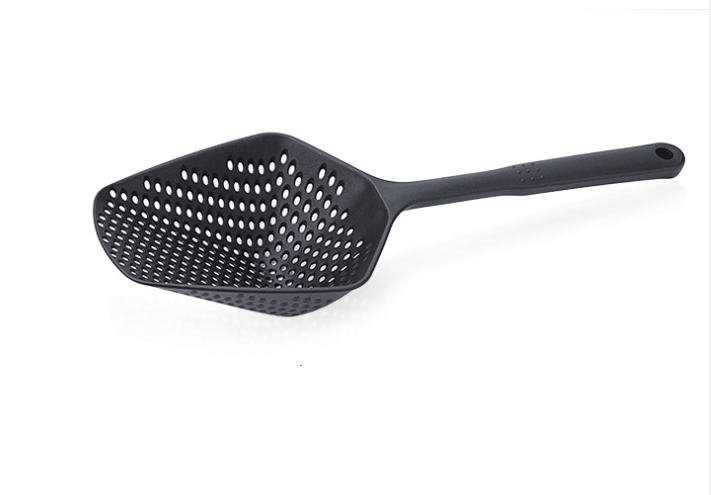 Kitchen Water Strainer Spatula, Large Slotted Scoop & Ice Shovel in Non-Toxic Nylon with Hanging Hole, 34.5x12.5x6cm — Multi-Color