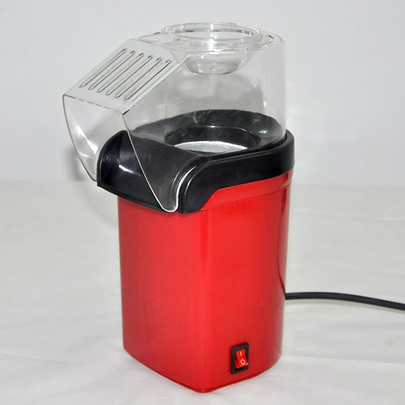Hot Air Popcorn Machine, Oil-Free Electric Popcorn Maker with 2-Minute Fast Popping — White / Red