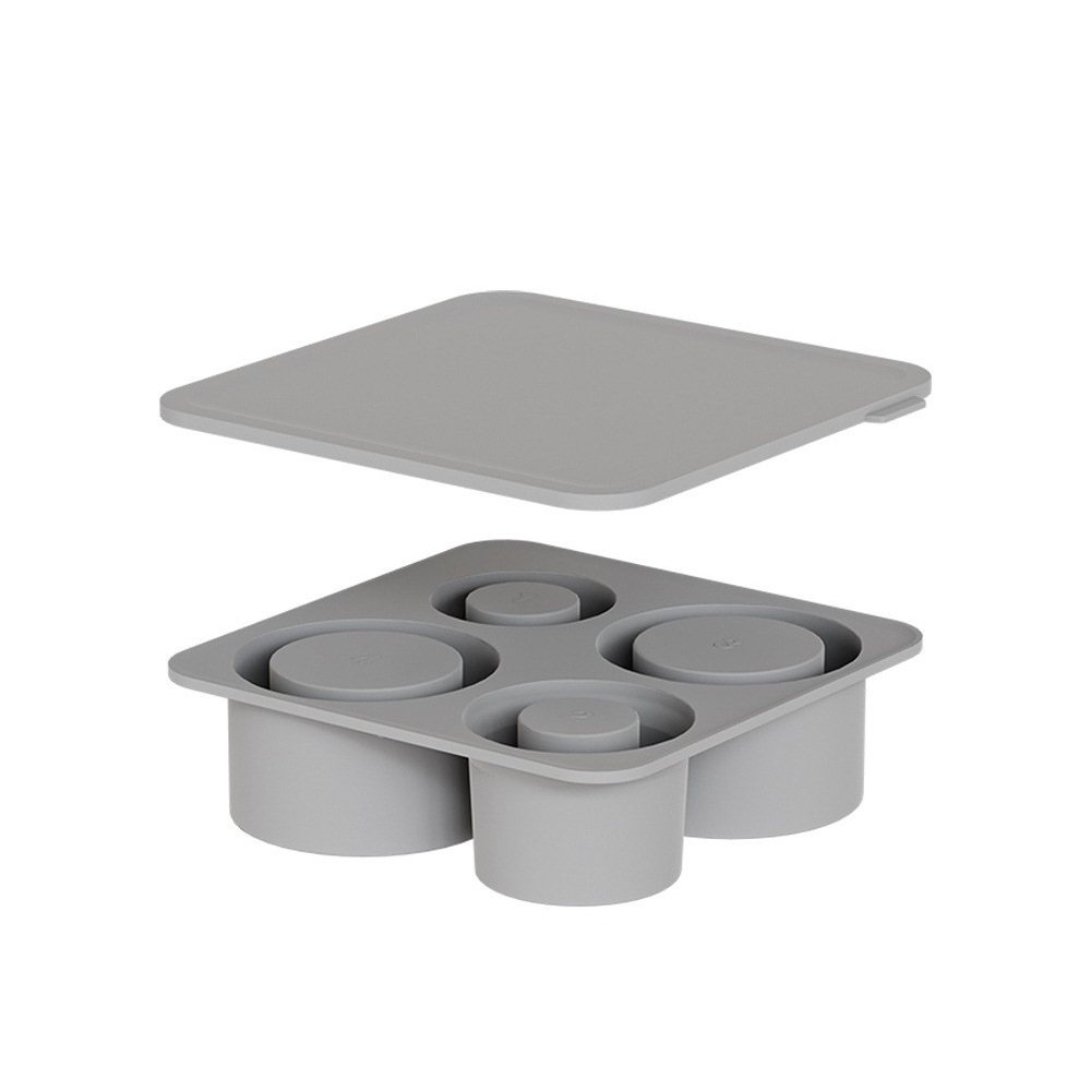 Cylindrical Ice Cube Mold for Tall Tumblers, 4-Grid Silicone Ice Cube Tray with Slow-Melt Cylinder Ice, Fits 30-40oz Tumblers, for Cocktails