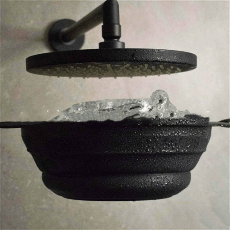 Ice Bath Shower Attachment, Collapsible Hanging Ice Basin for Cold-Plunge Showers — Fits Under the Shower Head You Already Have — Black