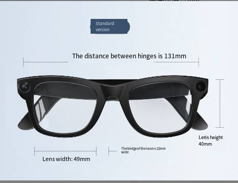 AI Camera Smart Glasses, HD Video Recording Smart Glasses with Anti-Shake, Voice Calls, Translation & Object Recognition — Sunglasses / Clear Lens