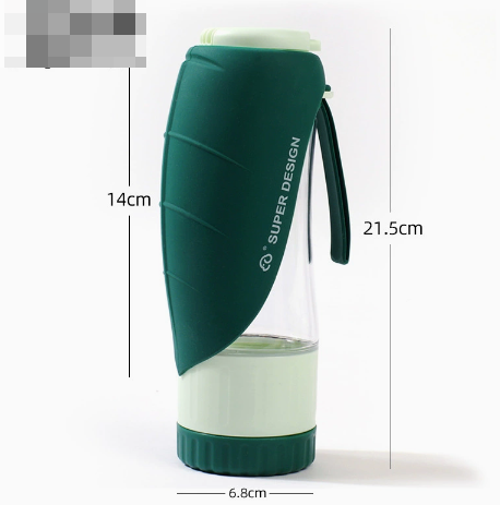 2-in-1 Portable Dog Water Bottle & Food Bowl, Leakproof Pet Travel Water Dispenser with Collapsible Silicone Bowl — Multi-Color