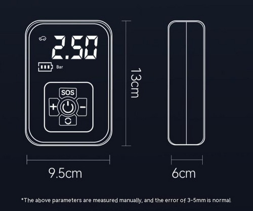 Car Wireless Portable Tire Inflator, 100W 7.4V USB Rechargeable Air Pump with Digital Display & Auto Shut-Off