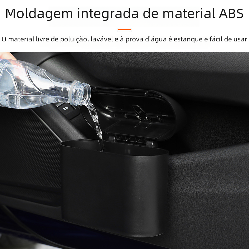 Car Door Hanging Trash Can, Mini Leakproof ABS Garbage Bin with Flip-Top Lid — Multiple Options