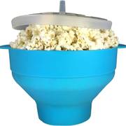 Collapsible Silicone Microwave Popcorn Popper, Food-Grade Microwavable Popcorn Maker Bowl — Red / Blue / Green / Purple