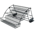 Retractable Kitchen Storage Organizer, 3-Tier Expandable Spice Rack, SlideAway Space-Saving Under-Cabinet & Countertop Shelf — Black