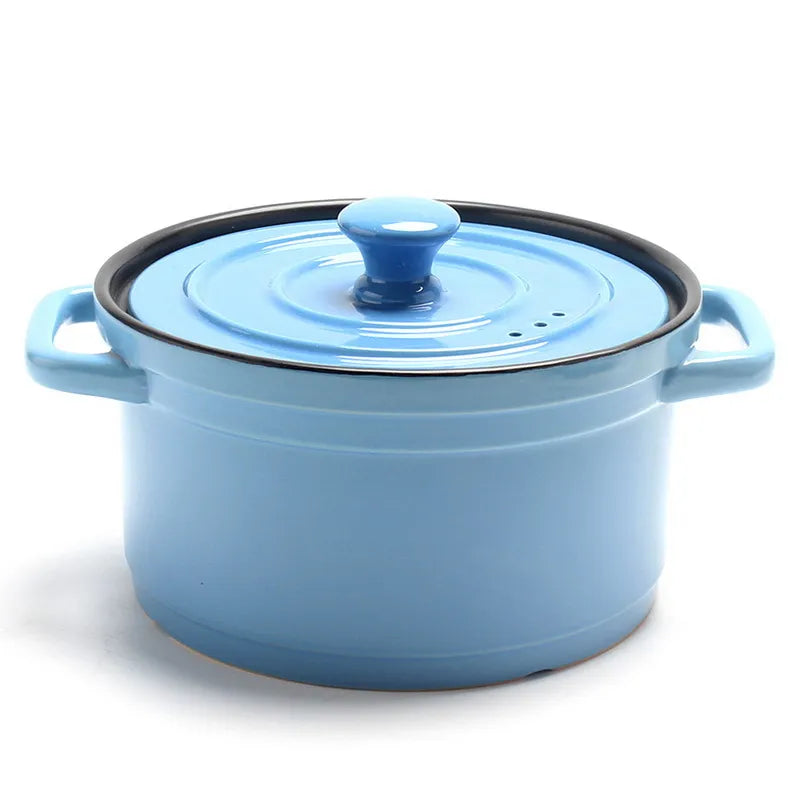 Heat-Resistant Ceramic Stew Pot with Non-Stick Surface, Gas-Stove Compatible Soup & Casserole Cooking Pot — Available in 3L, 4L & 5L Sizes