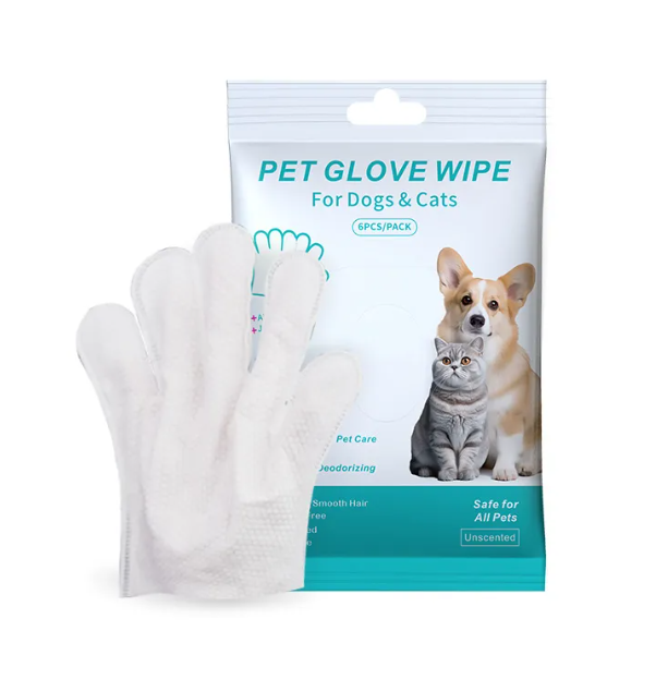 Pet Glove Wipes & Dental Finger Wipes for Cats & Dogs, Gentle No-Rinse Grooming Wipes for Coat, Paws & Teeth — 5/6 pc Packs