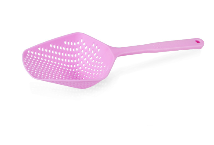 Kitchen Water Strainer Spatula, Large Slotted Scoop & Ice Shovel in Non-Toxic Nylon with Hanging Hole, 34.5x12.5x6cm — Multi-Color