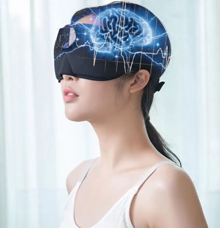 Smart Sleep Mask, 3D Contoured Blackout Sleep Goggles with Rechargeable Module, 2-Hour Quick Charge, 235x92mm — Black
