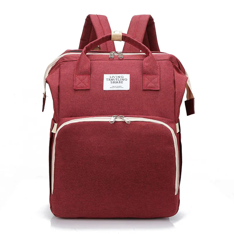 Large-Capacity Mommy Bag, Multi-Pocket Diaper Backpack with Side Bottle Pockets — 9 Colors