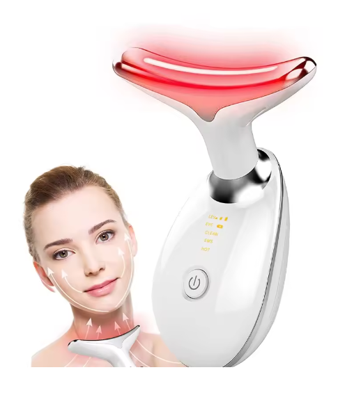 Photon Sculpting Face & Neck Wand, LED Light Therapy Facial Massager for Face & Neck — White / Black