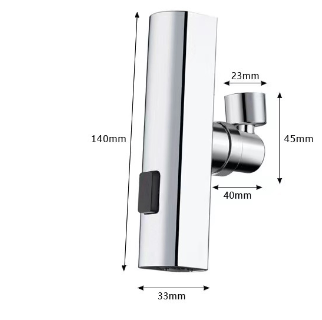 Universal Rotating Kitchen Faucet Waterfall Nozzle, 360° Swivel Tap Aerator with Copper Connector, Rainfall & Stream Modes