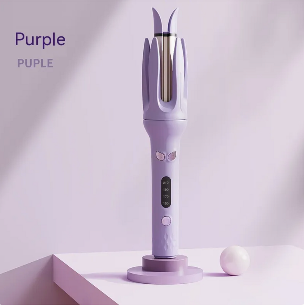 Full-Automatic Hair Curler, Electric Auto Hair Curling Iron for Large Soft Waves — Pink / Yellow / Purple