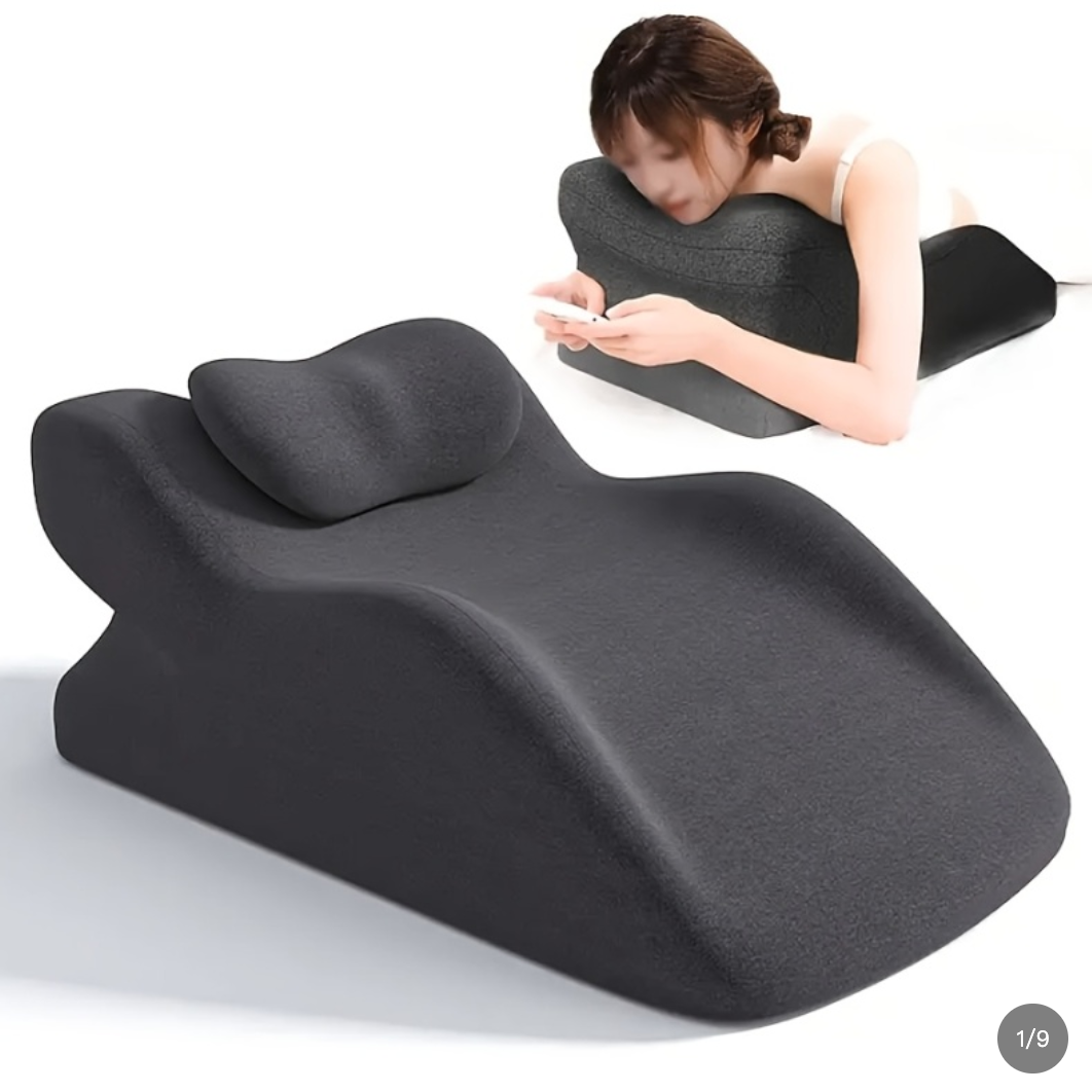 Stomach Sleeper Pillow, Ergonomic Prone Position Cushion for Face-Down Sleeping, Reading & Phone Use — 4 Colors