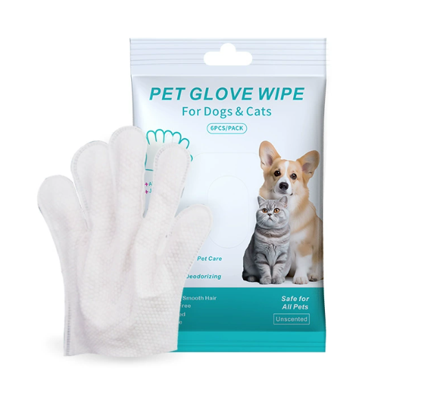 Pet Glove Wipes & Dental Finger Wipes for Cats & Dogs, Gentle No-Rinse Grooming Wipes for Coat, Paws & Teeth — 5/6 pc Packs