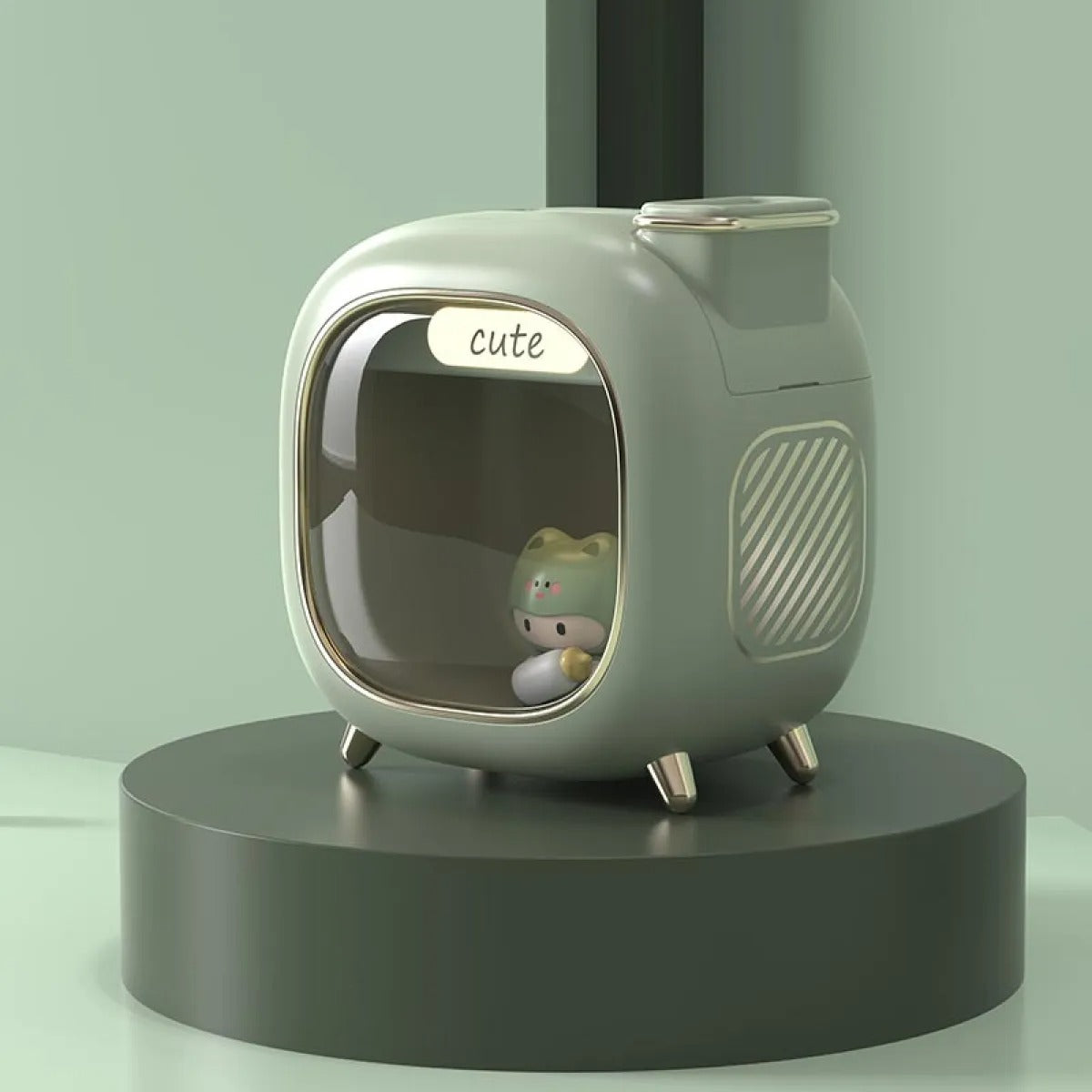 Portable Dual-Spray Humidifier for Office & Car — Pure White / Green / Pink, USB or Battery