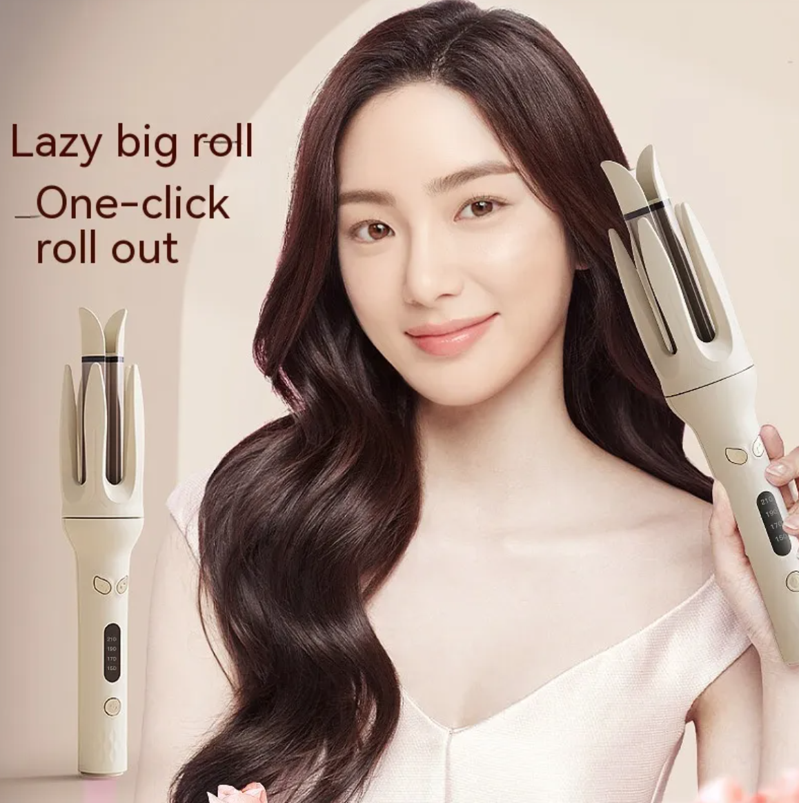 Full-Automatic Hair Curler, Electric Auto Hair Curling Iron for Large Soft Waves — Pink / Yellow / Purple