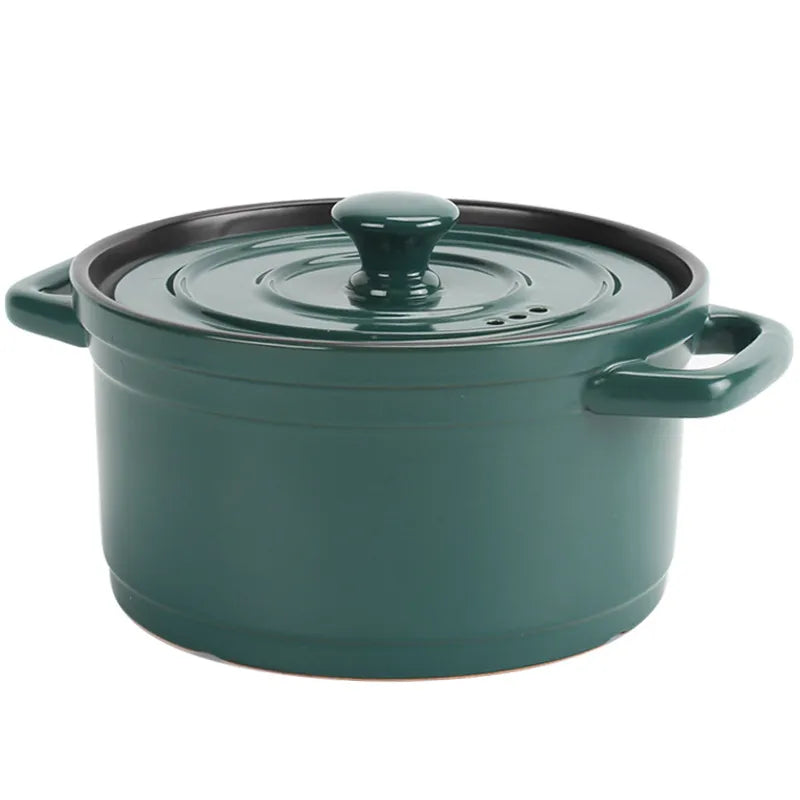 Heat-Resistant Ceramic Stew Pot with Non-Stick Surface, Gas-Stove Compatible Soup & Casserole Cooking Pot — Available in 3L, 4L & 5L Sizes