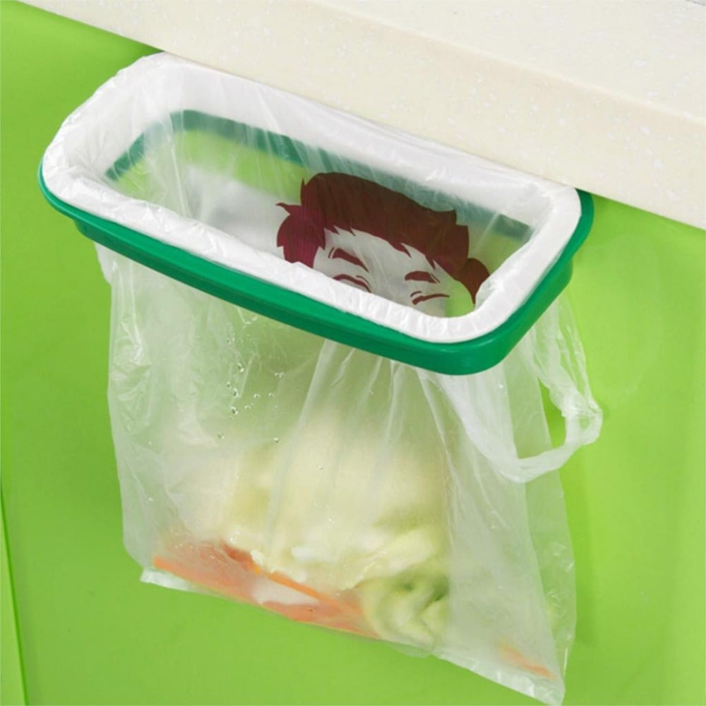 Hanging Kitchen Trash Bag Holder Rack, Over-Cabinet-Door Garbage Bag Holder — 4 Colors
