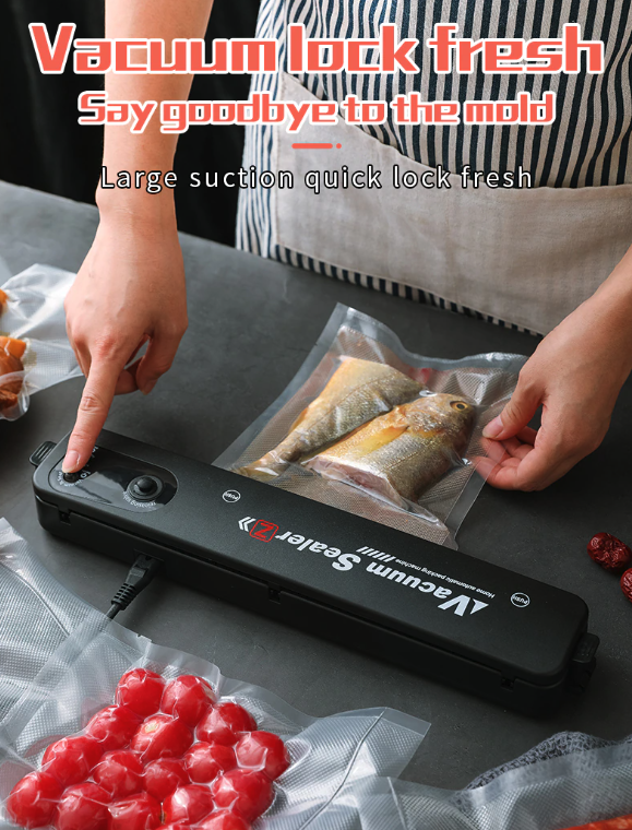 Vacuum Sealer Machine for Food Preservation, Automatic One-Touch Food Saver with Seal Bags — with 15 or 50 Bags
