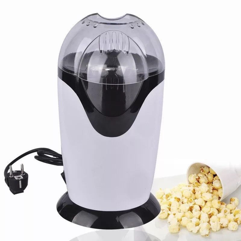 Mini Electric Popcorn Machine for Kids, Fully Automatic Hot Air Popcorn Maker — White / Red