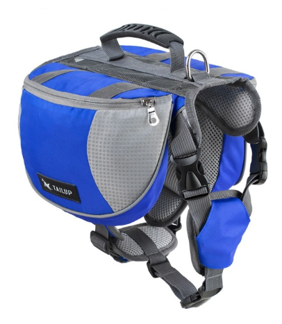 Dog Saddle Bag Backpack Harness, Adjustable Oxford Pet Vest with Zip Side Pockets, Top Handle & D-Ring — 8 Colours, S/M/L