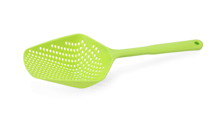 Kitchen Water Strainer Spatula, Large Slotted Scoop & Ice Shovel in Non-Toxic Nylon with Hanging Hole, 34.5x12.5x6cm — Multi-Color