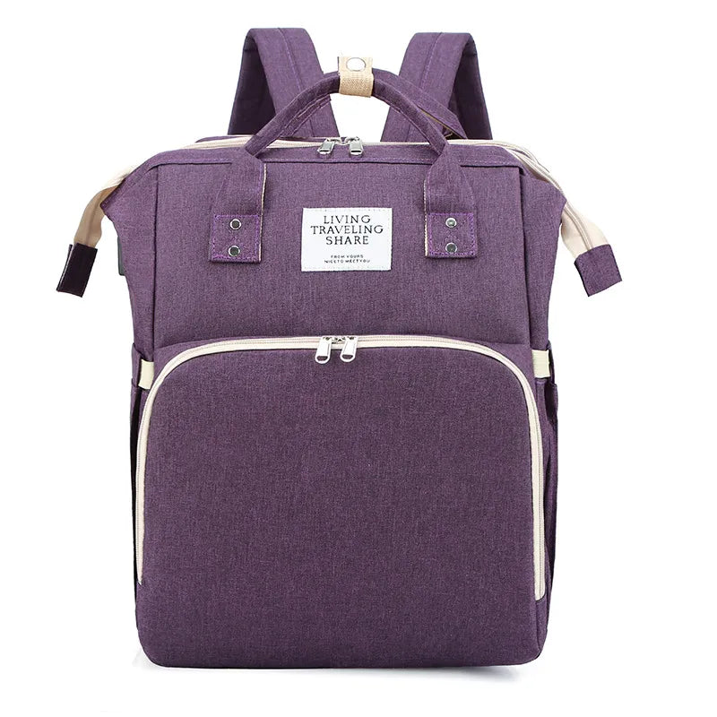 Large-Capacity Mommy Bag, Multi-Pocket Diaper Backpack with Side Bottle Pockets — 9 Colors
