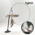 Interactive Cat Toys for Indoor Cats, Self-Play Feather Teaser with Suction Cup Base & Bell — 5 Styles Available