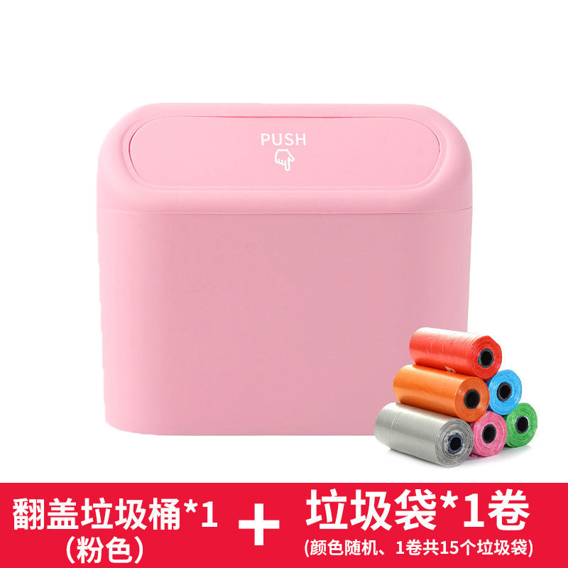 Car Door Hanging Trash Can, Mini Leakproof ABS Garbage Bin with Flip-Top Lid — Multiple Options
