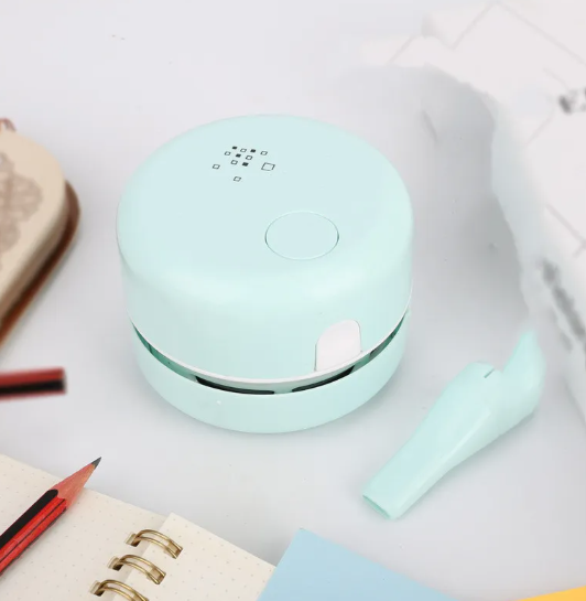 Mini Desktop Vacuum Cleaner, Portable Battery-Powered Handheld Desk Sweeper for Dust, Eraser Shavings & Crumbs — 4 Colors