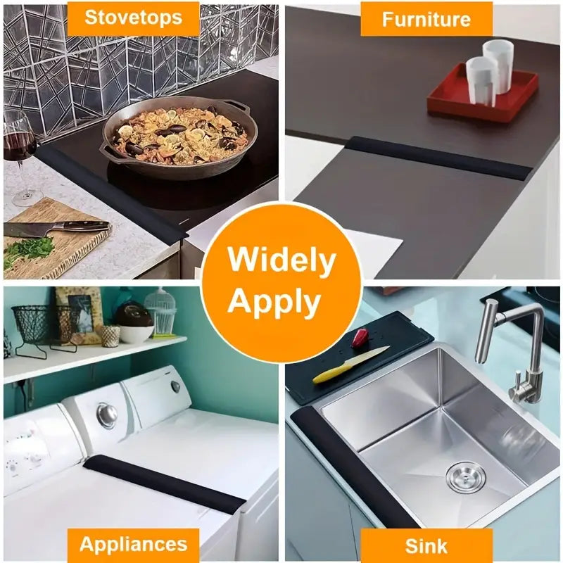 Silicone Stove Gap Cover - Heat-Resistant Kitchen Counter Gap Filler Between Stove and Countertop