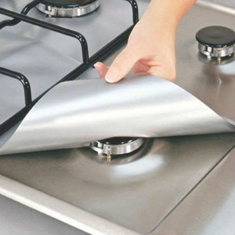 4-Pack Gas Stove Protector Cover Liners - Non-Stick Reusable Gas Range Top Burner Covers