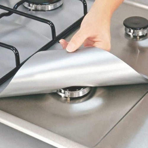 4-Pack Gas Stove Protector Cover Liners - Non-Stick Reusable Gas Range Top Burner Covers