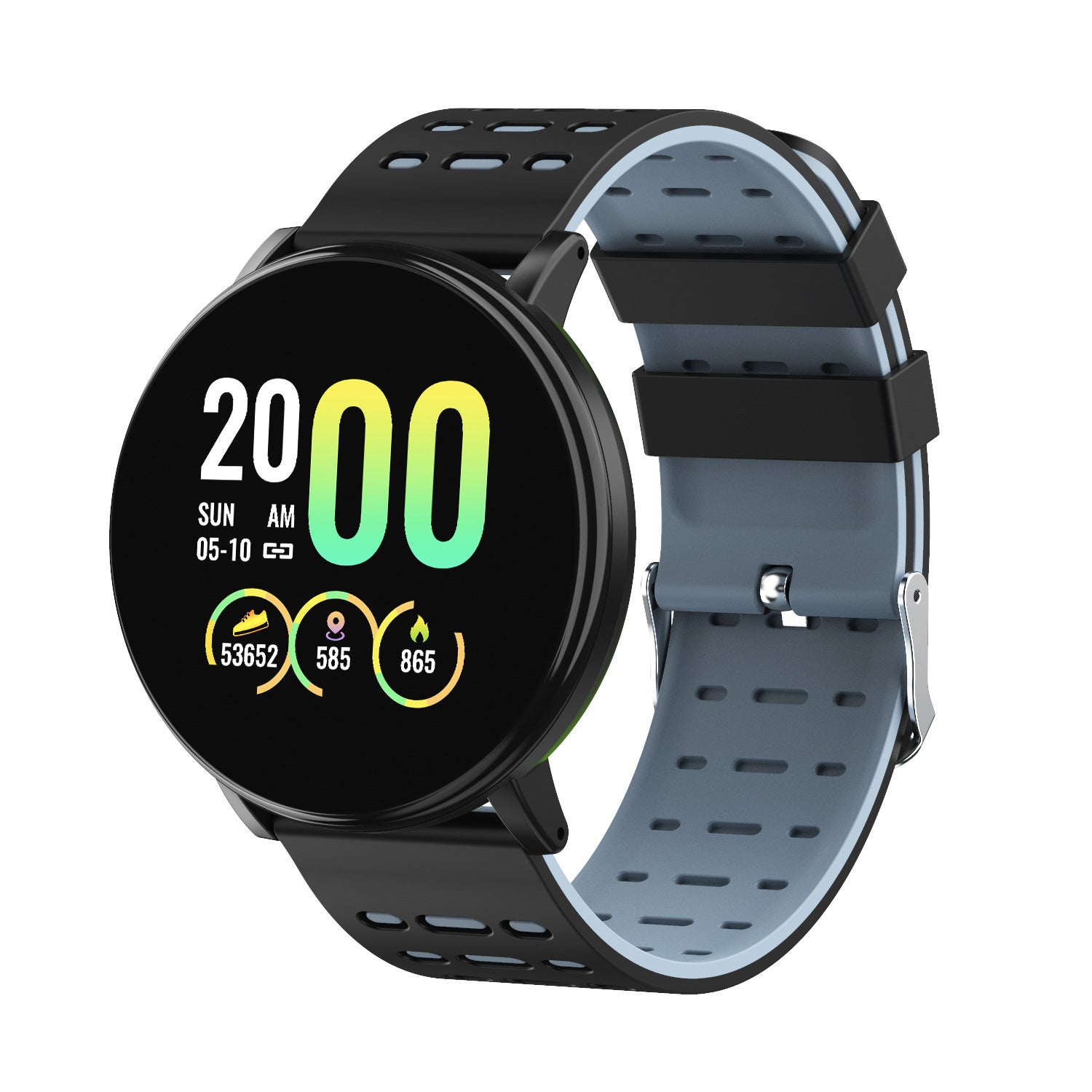D19119plus Smart Fitness Bracelet, 1.3-Inch Touchscreen Activity Tracker with Step Counter & Sleep Monitor, USB Charging — Silicone Band