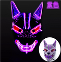 LED Full Face Luminous Halloween Mask, Light-Up Glowing Mask for Cosplay & Rave — Single Colour per Mask, 10 Colourways